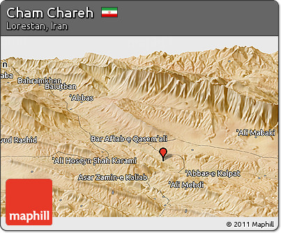Satellite Panoramic Map of Cham Chareh
