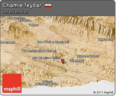 Satellite Panoramic Map of Cham-e Ḩeydar