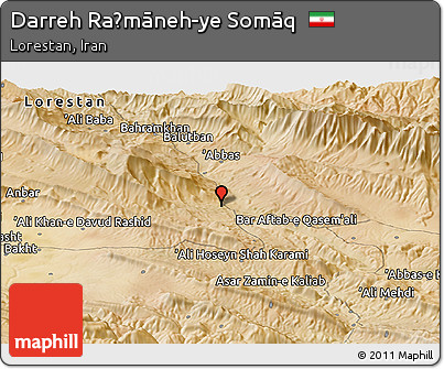 Satellite Panoramic Map of Darreh Raḩmāneh-ye Somāq