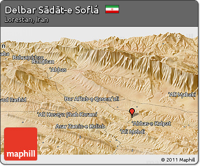 Satellite Panoramic Map of Delbar Sādāt-e Soflá