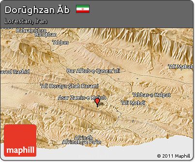 Satellite Panoramic Map of Dorūghzan Āb