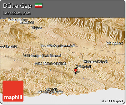 Satellite Panoramic Map of Dūl-e Gap