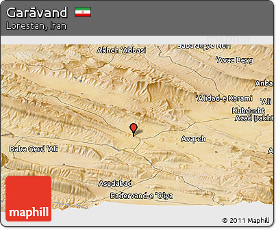 Satellite Panoramic Map of Garāvand