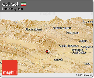 Satellite Panoramic Map of Gol Gol