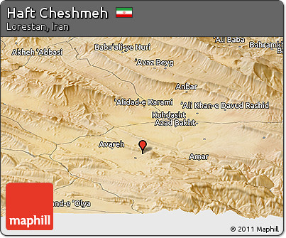 Satellite Panoramic Map of Haft Cheshmeh