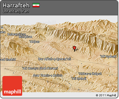 Satellite Panoramic Map of Harrafteh