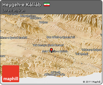 Satellite Panoramic Map of Heygeh-e Kālīāb