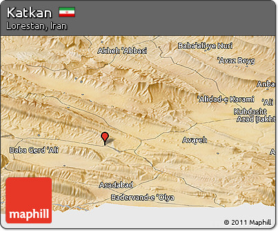 Satellite Panoramic Map of Katkan