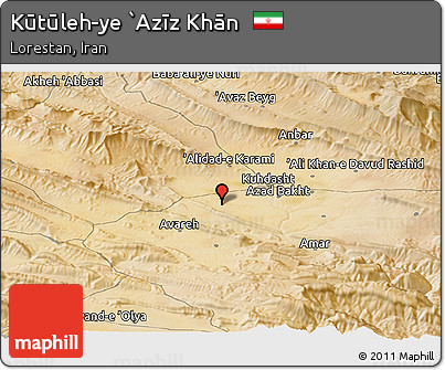 Satellite Panoramic Map of Kūtūleh-ye `Azīz Khān