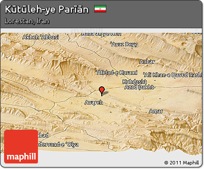 Satellite Panoramic Map of Kūtūleh-ye Parīān
