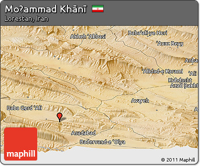 Satellite Panoramic Map of Moḩammad Khānī