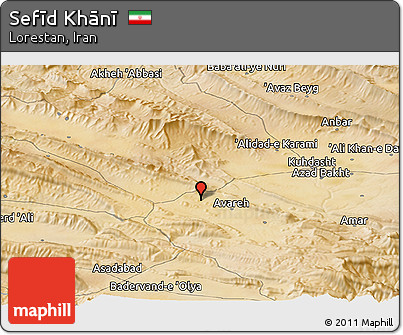 Satellite Panoramic Map of Sefīd Khānī