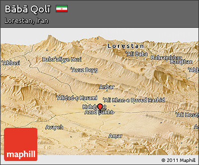 Satellite Panoramic Map of Bābā Qolī