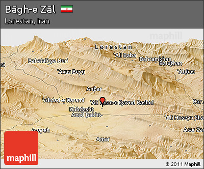 Satellite Panoramic Map of Bāgh-e Zāl