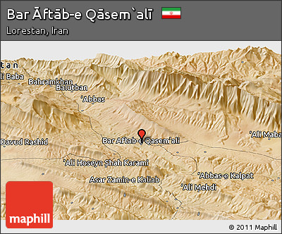 Satellite Panoramic Map of Bar Āftāb-e Qāsem`alī