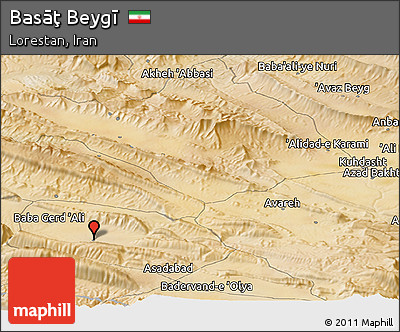 Satellite Panoramic Map of Basāţ Beygī