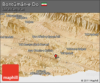 Satellite Panoramic Map of Bontūmān-e Do