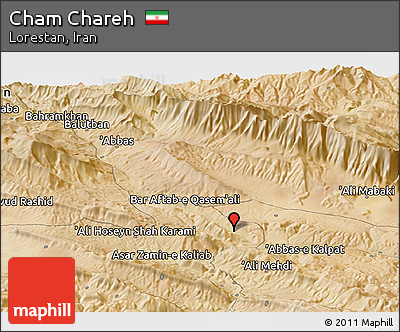 Satellite Panoramic Map of Cham Chareh