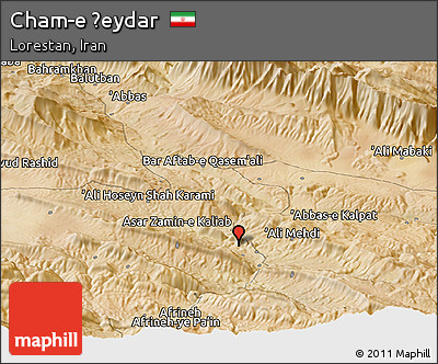 Satellite Panoramic Map of Cham-e Ḩeydar