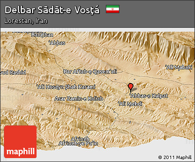 Satellite Panoramic Map of Delbar Sādāt-e Vosţá