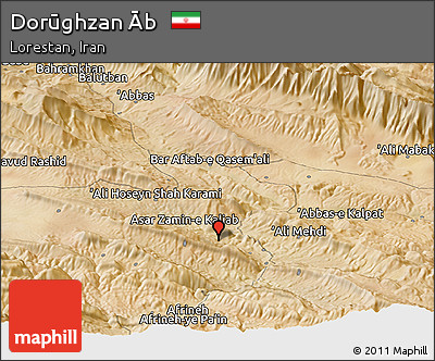 Satellite Panoramic Map of Dorūghzan Āb