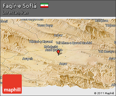 Satellite Panoramic Map of Faqīr-e Soflá