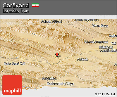 Satellite Panoramic Map of Garāvand
