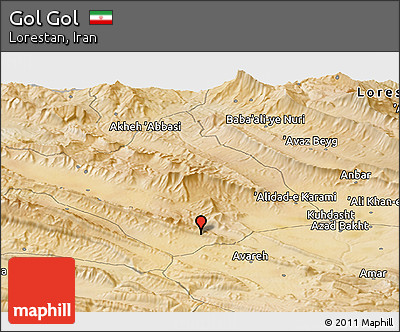 Satellite Panoramic Map of Gol Gol