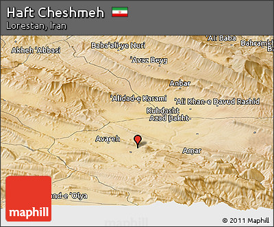 Satellite Panoramic Map of Haft Cheshmeh