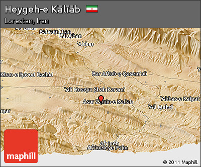 Satellite Panoramic Map of Heygeh-e Kālīāb