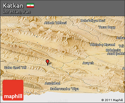 Satellite Panoramic Map of Katkan