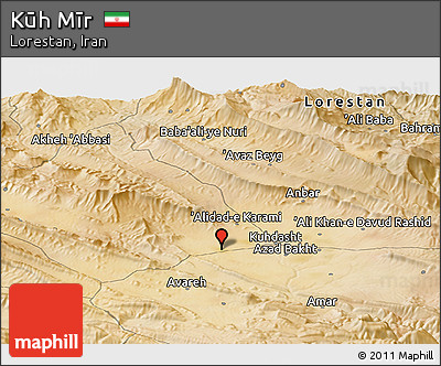Satellite Panoramic Map of Kūh Mīr