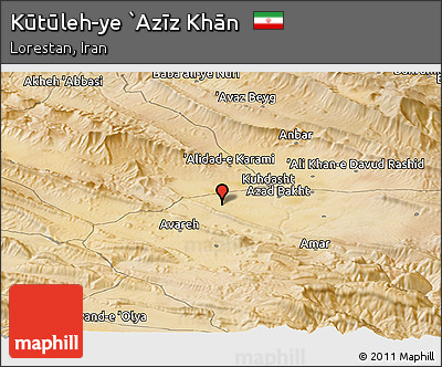 Satellite Panoramic Map of Kūtūleh-ye `Azīz Khān