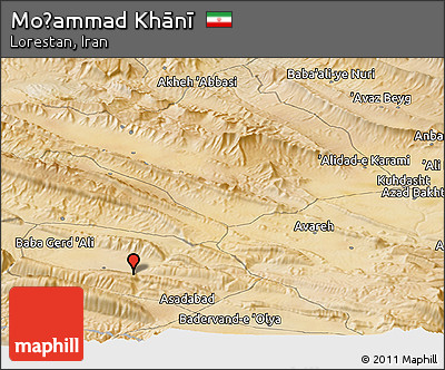 Satellite Panoramic Map of Moḩammad Khānī