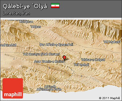 Satellite Panoramic Map of Qālebī-ye `Olyā