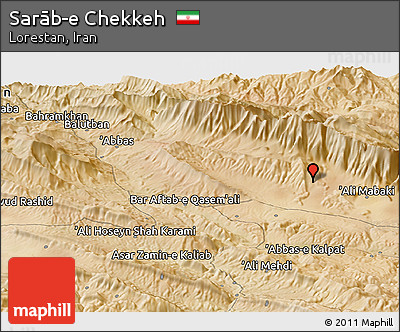 Satellite Panoramic Map of Sarāb-e Chekkeh