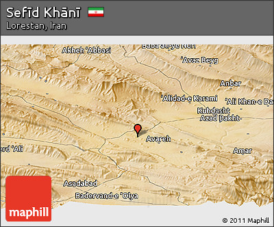 Satellite Panoramic Map of Sefīd Khānī