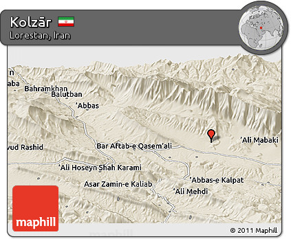 Shaded Relief Panoramic Map of Kolzār