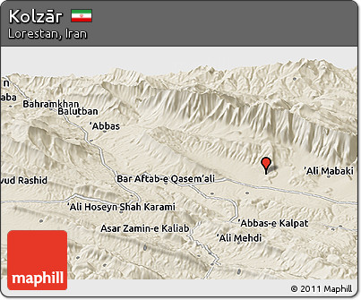Shaded Relief Panoramic Map of Kolzār