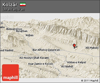 Shaded Relief Panoramic Map of Kolzār