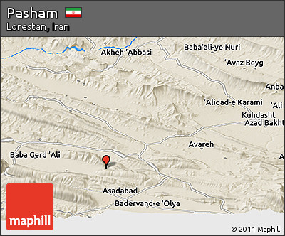 Shaded Relief Panoramic Map of Pasham