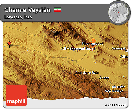 Physical 3D Map of Cham-e Veysīān