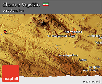 Physical 3D Map of Cham-e Veysīān