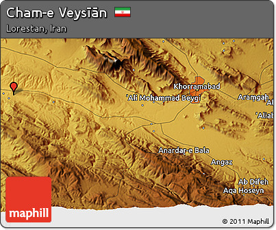 Physical 3D Map of Cham-e Veysīān