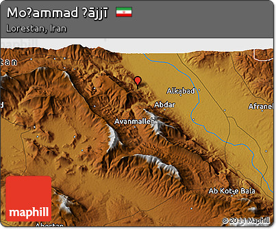 Physical 3D Map of Moḩammad Ḩājjī