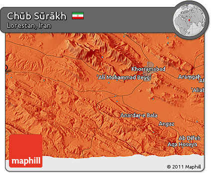 Political 3D Map of Chūb Sūrākh