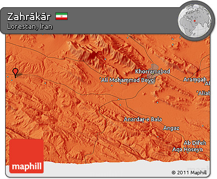 Political 3D Map of Zahrākār