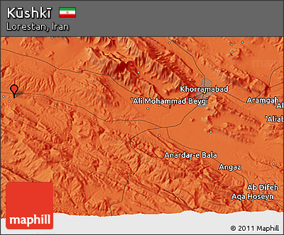 Political 3D Map of Kūshkī