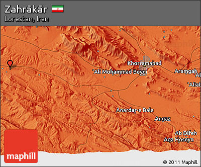 Political 3D Map of Zahrākār