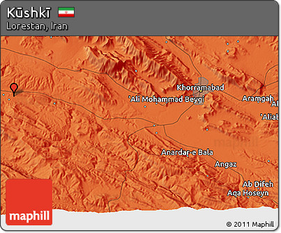 Political 3D Map of Kūshkī